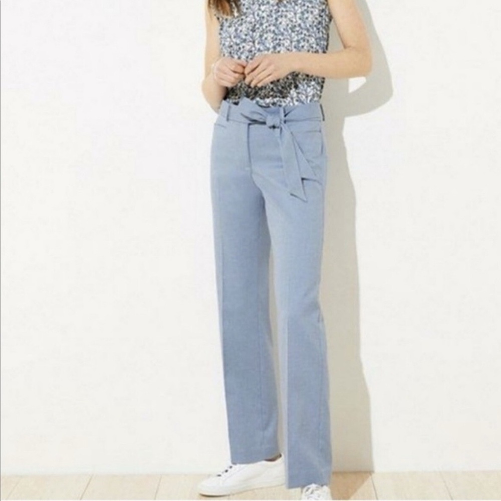 LOFT Sky Blue Tie-Waist Trousers